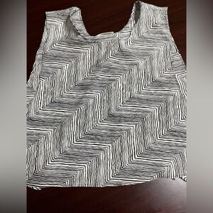 Phanuel Black and White Chevron Tank Top